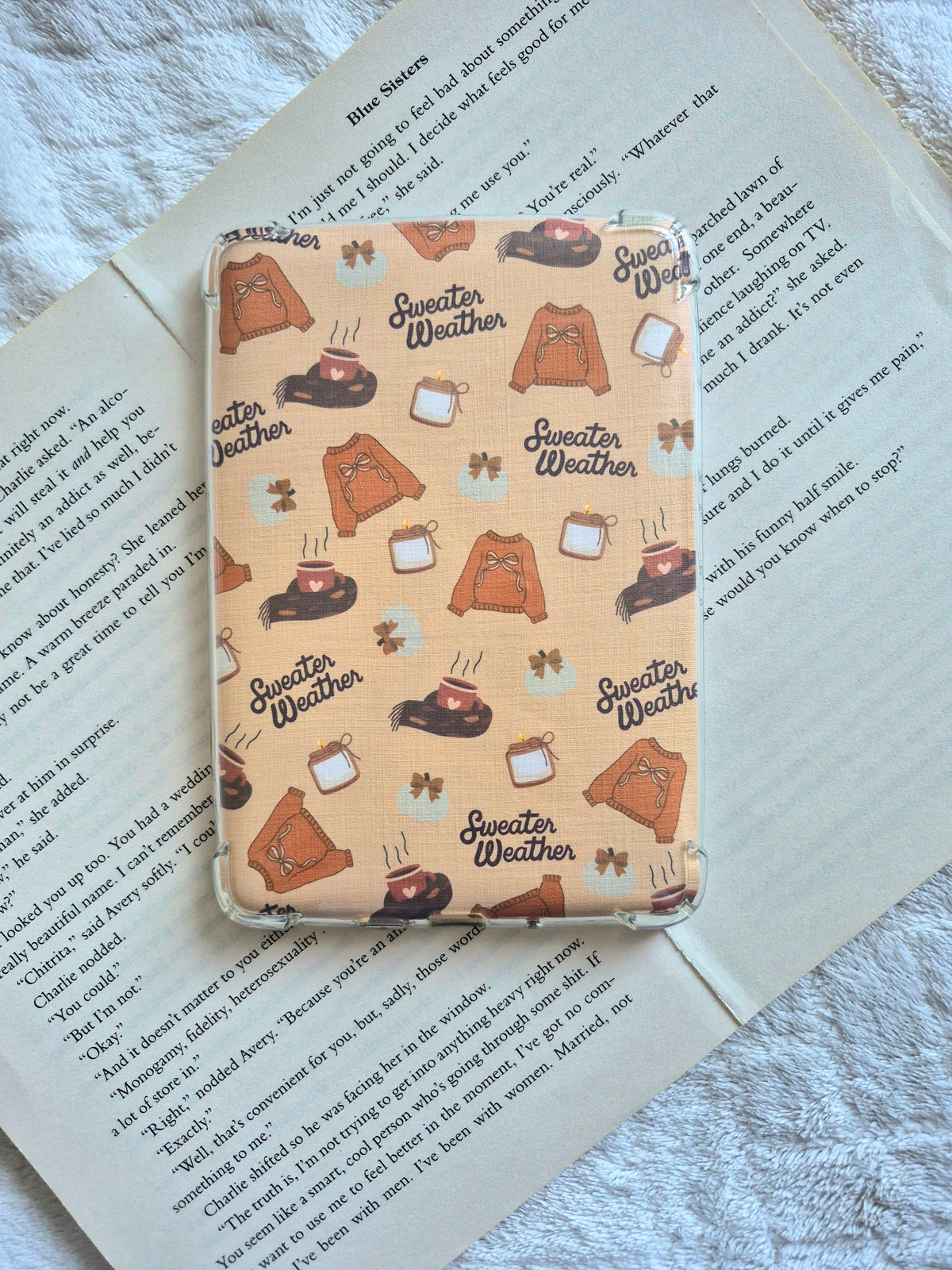 Sweater weather autumn Kindle insert: Linen cardstock