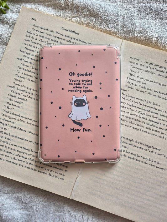 Spooky season sarcastic cat kindle insert