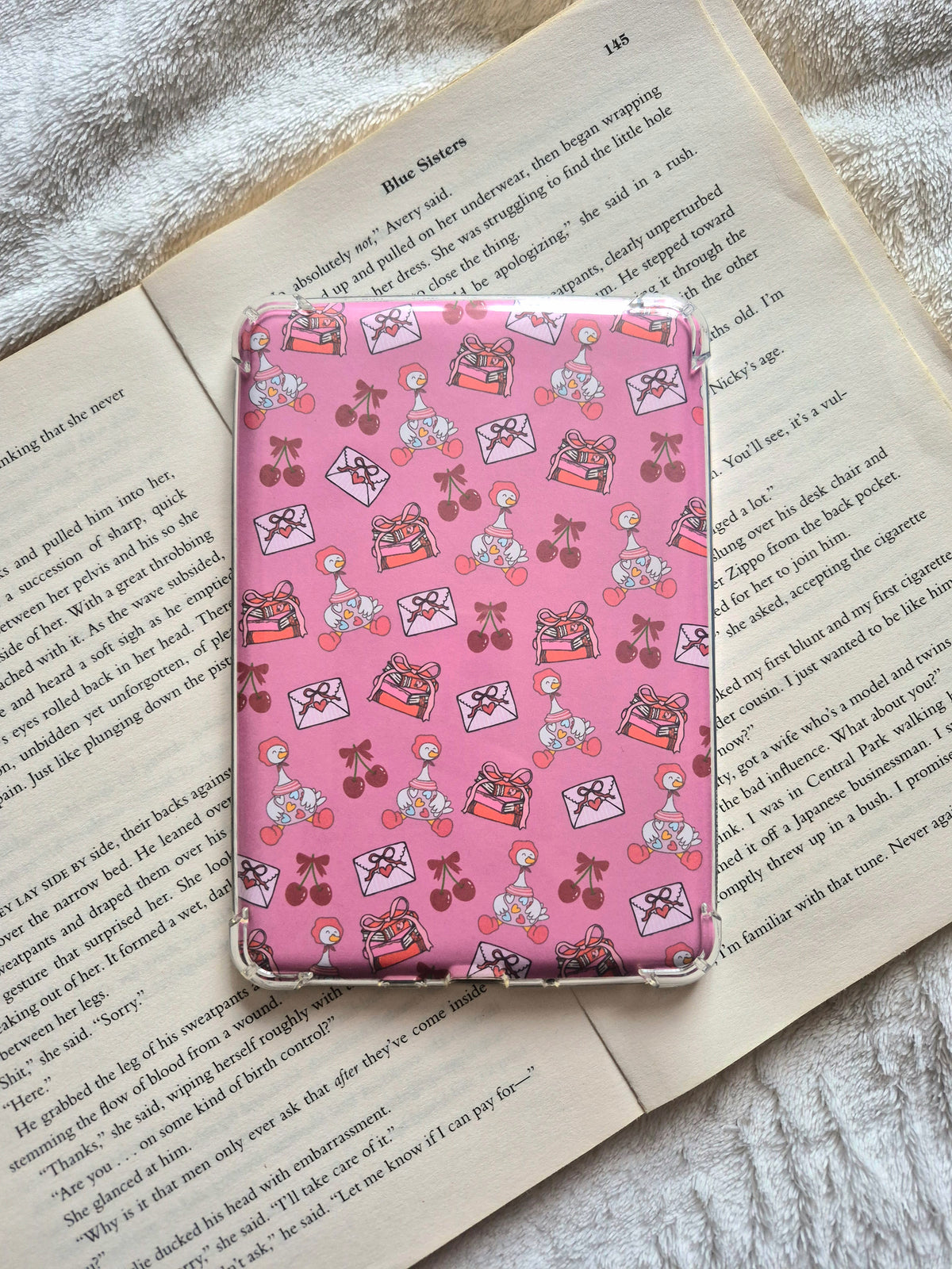 Pink Coquette Ducks and Cherries Kindle insert