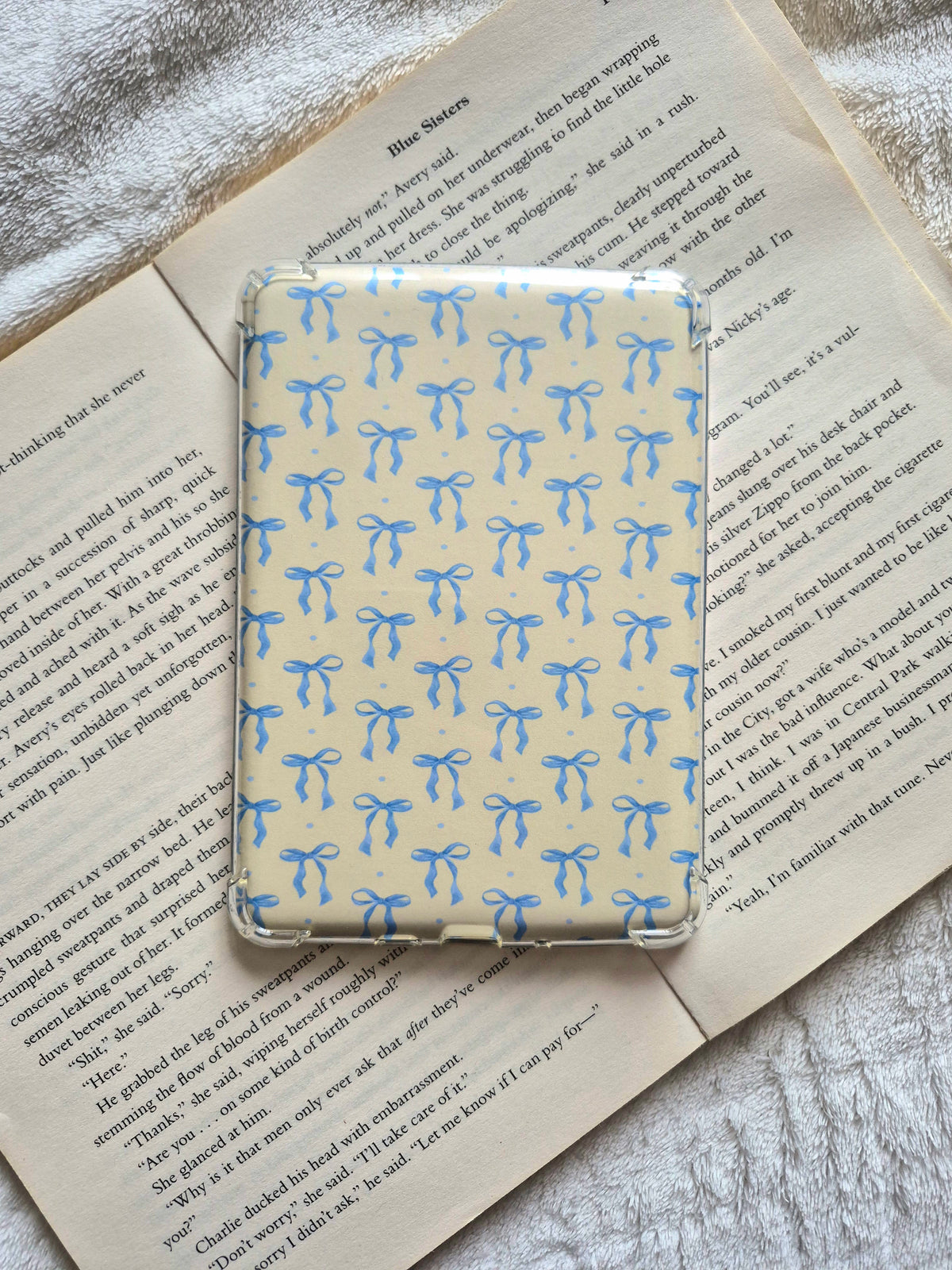 Blue bows & Pastel yellow coquette kindle insert