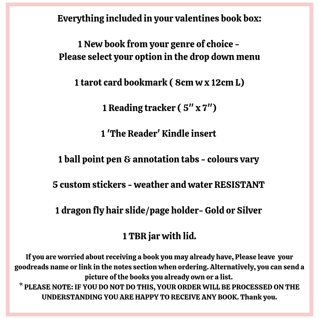 Valentines gift box for booklovers 'The Reader' Collection