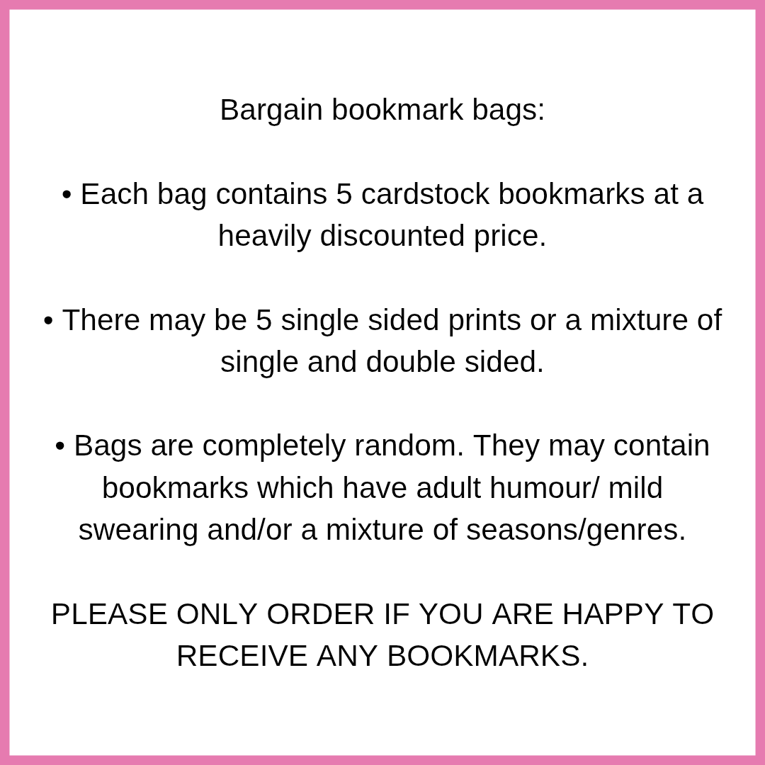 Bargain Bookmark Bags