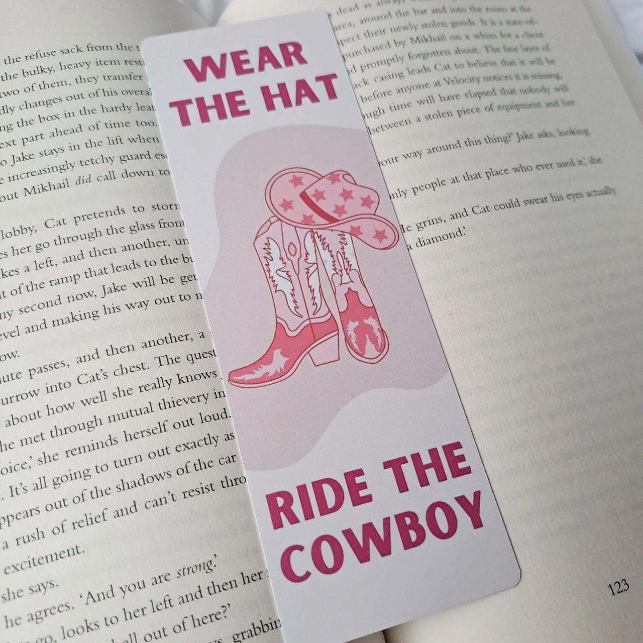Pink cowboy bookmark