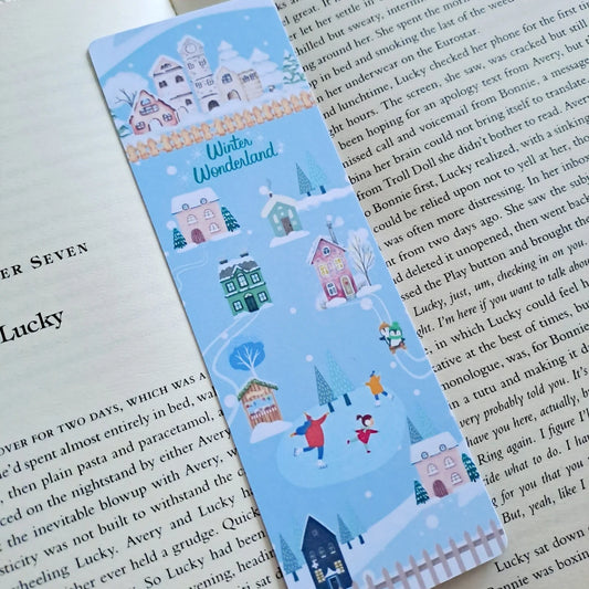 Winter wonderland themed bookmark