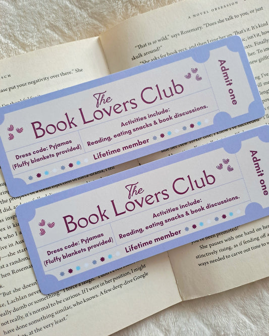 The Book Lovers club bookmark