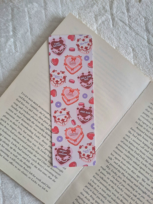 Romance book tropes bakery bookmark