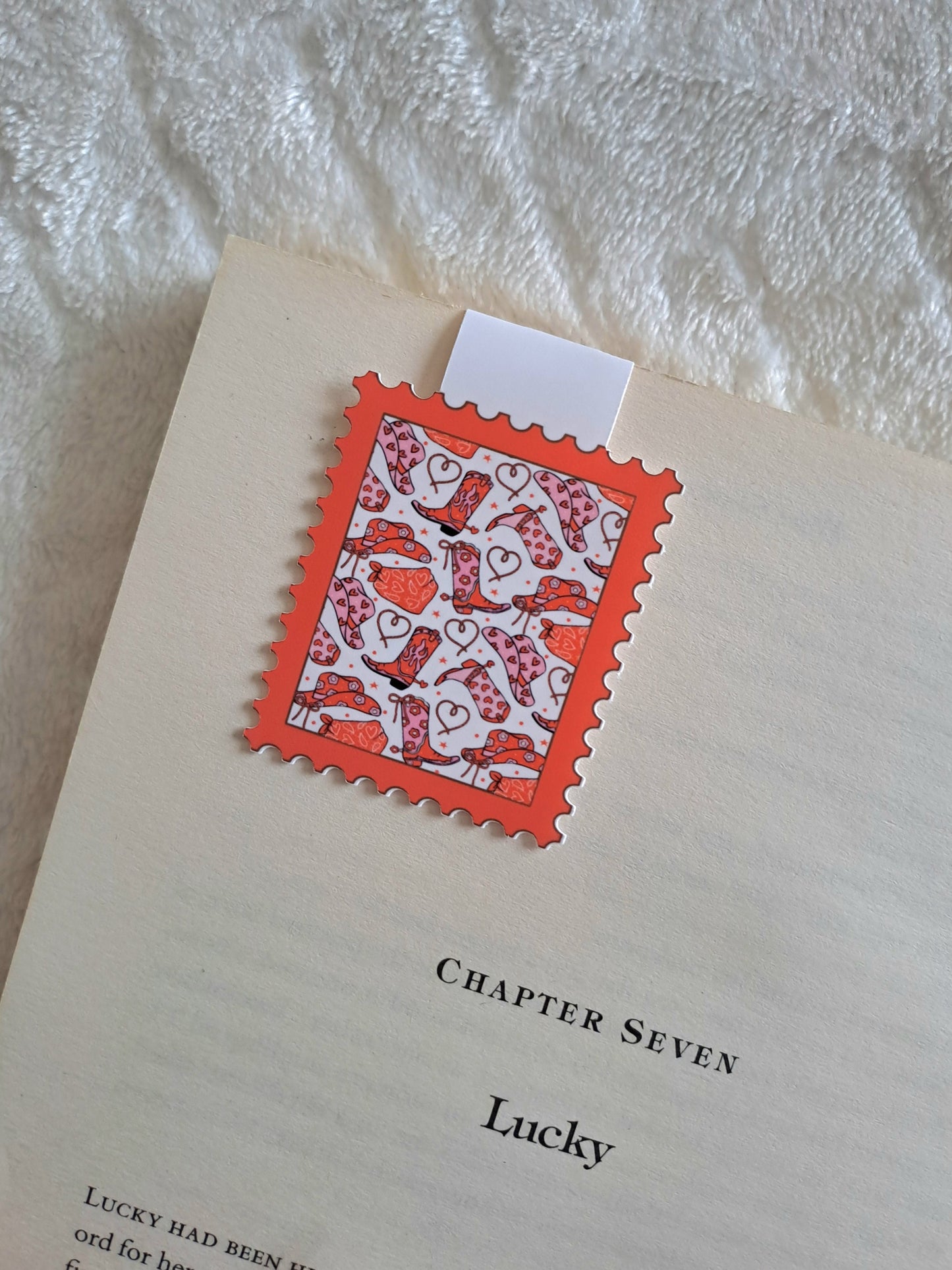 Cowboy stamp magnetic bookmark - Romance bookmarks | Reading accessories