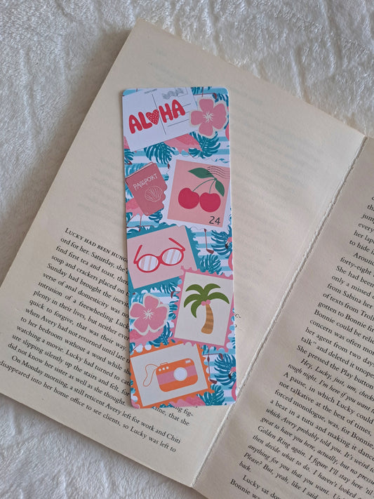 Summer postcards bookmark for book lovers