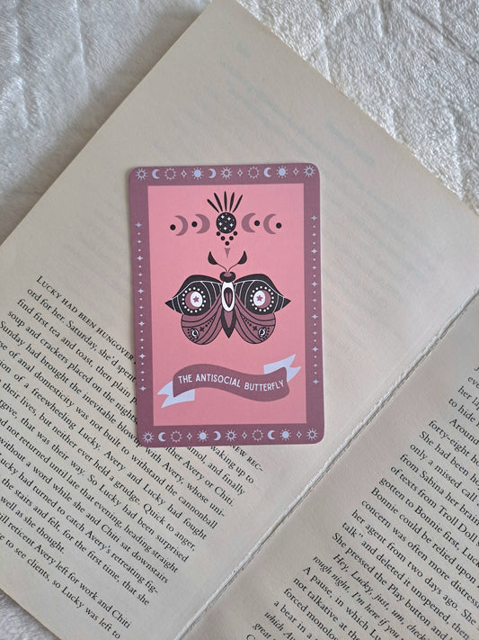 The 'Antisocial butterfly' tarot card bookmark
