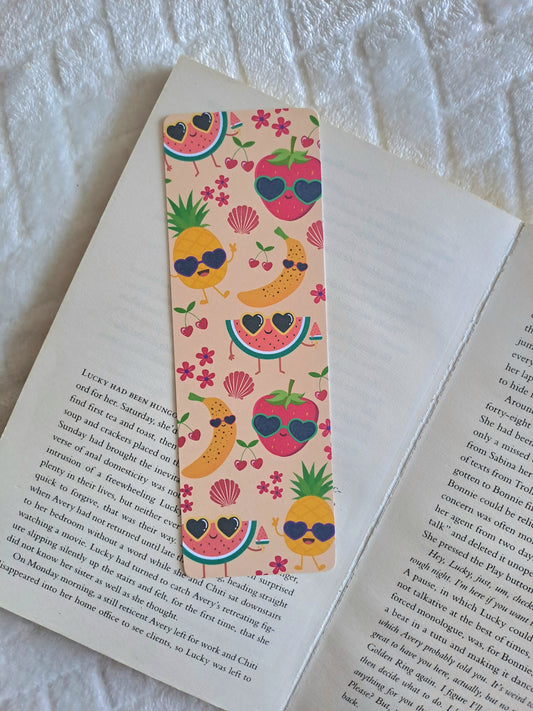 Summer fruits double-sided print bookmark- Booklover gift | Funky fruits