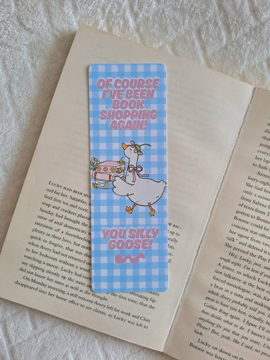 Silly goose book shopping coquette bookmark