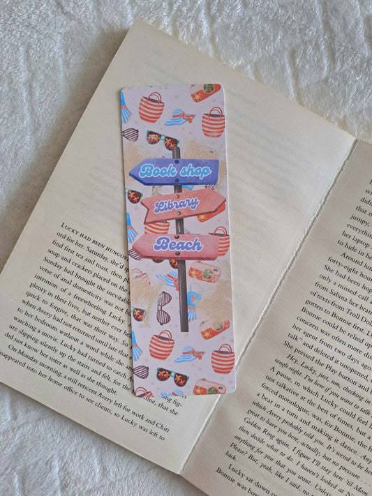 Summer sign posts reading bookmark