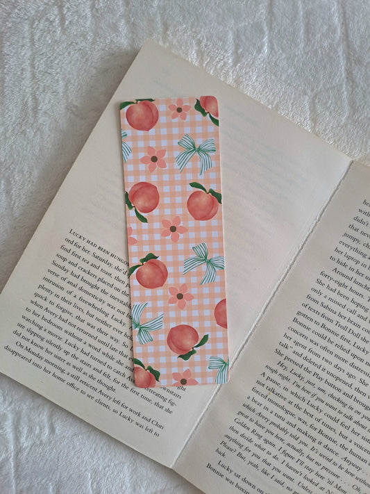Juicy peaches picnic bookmark