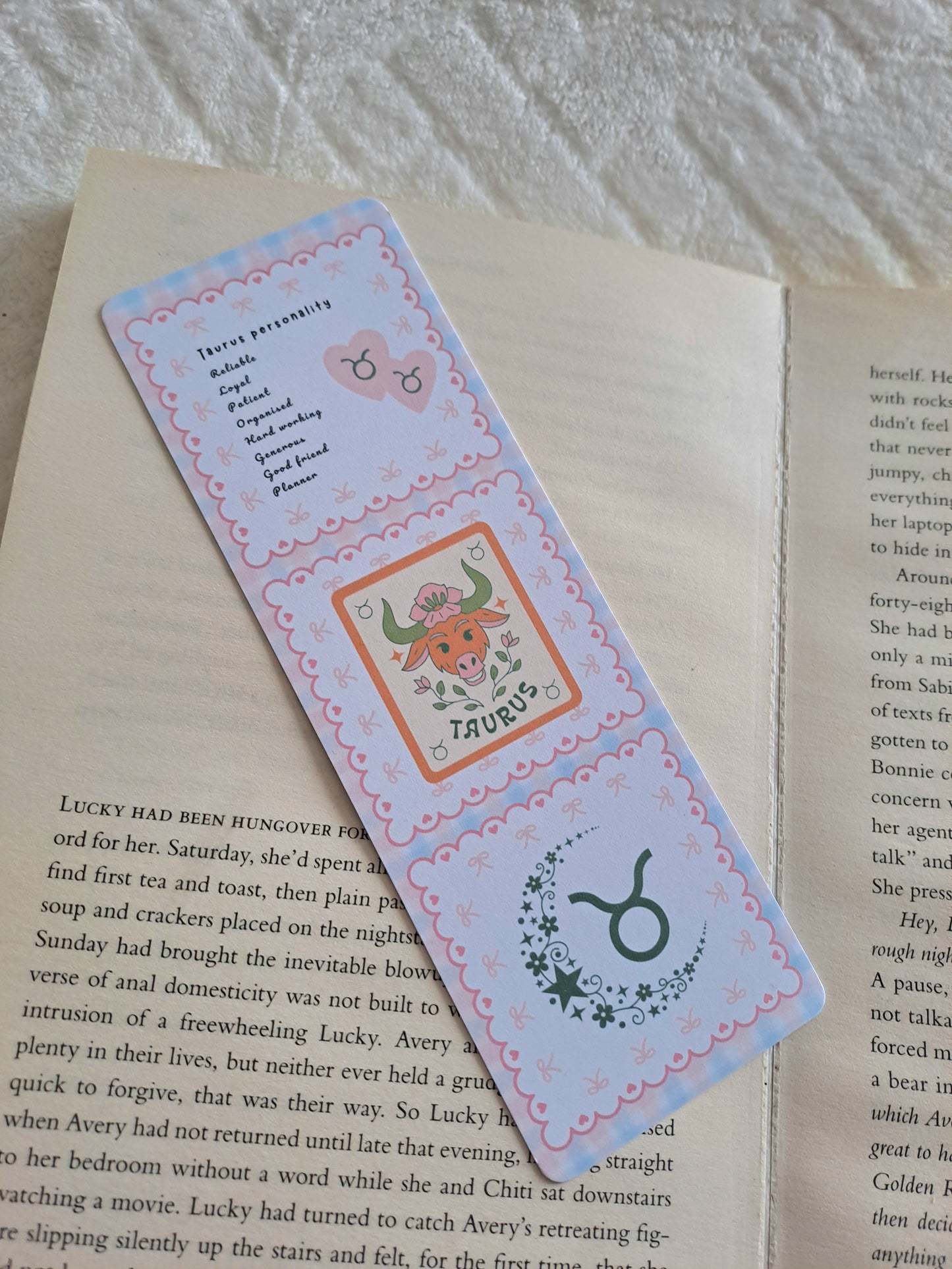 Taurus star sign personality bookmark