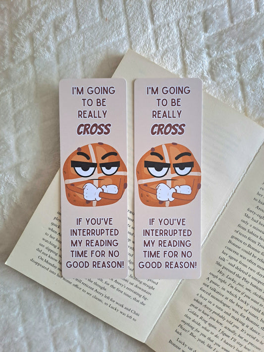 Hot cross bun reading bookmark - Funny reading accessory | Gift for booklover