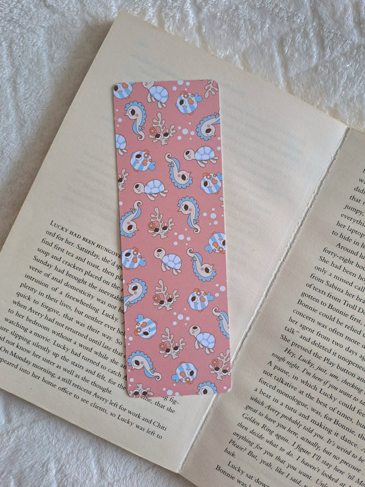 Coral reef double-sided print bookmark- Summer bookmarks | Booklover gift