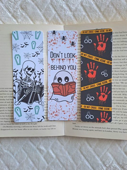 Thriller bookmarks - crime, ghosts, skeletons | Reading accessories