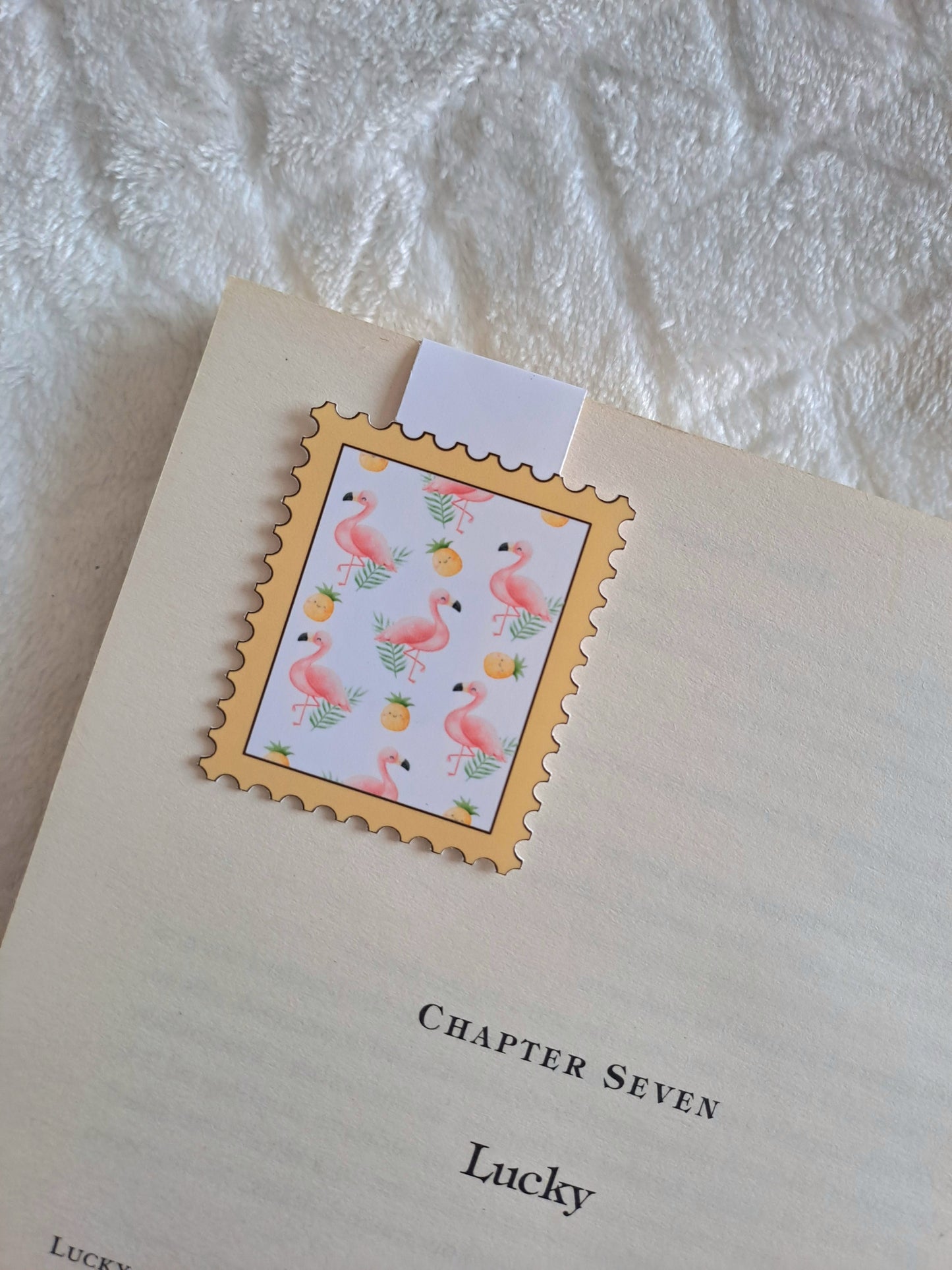 Flamingo magnetic bookmark| Reading accessories | Yellow stamp